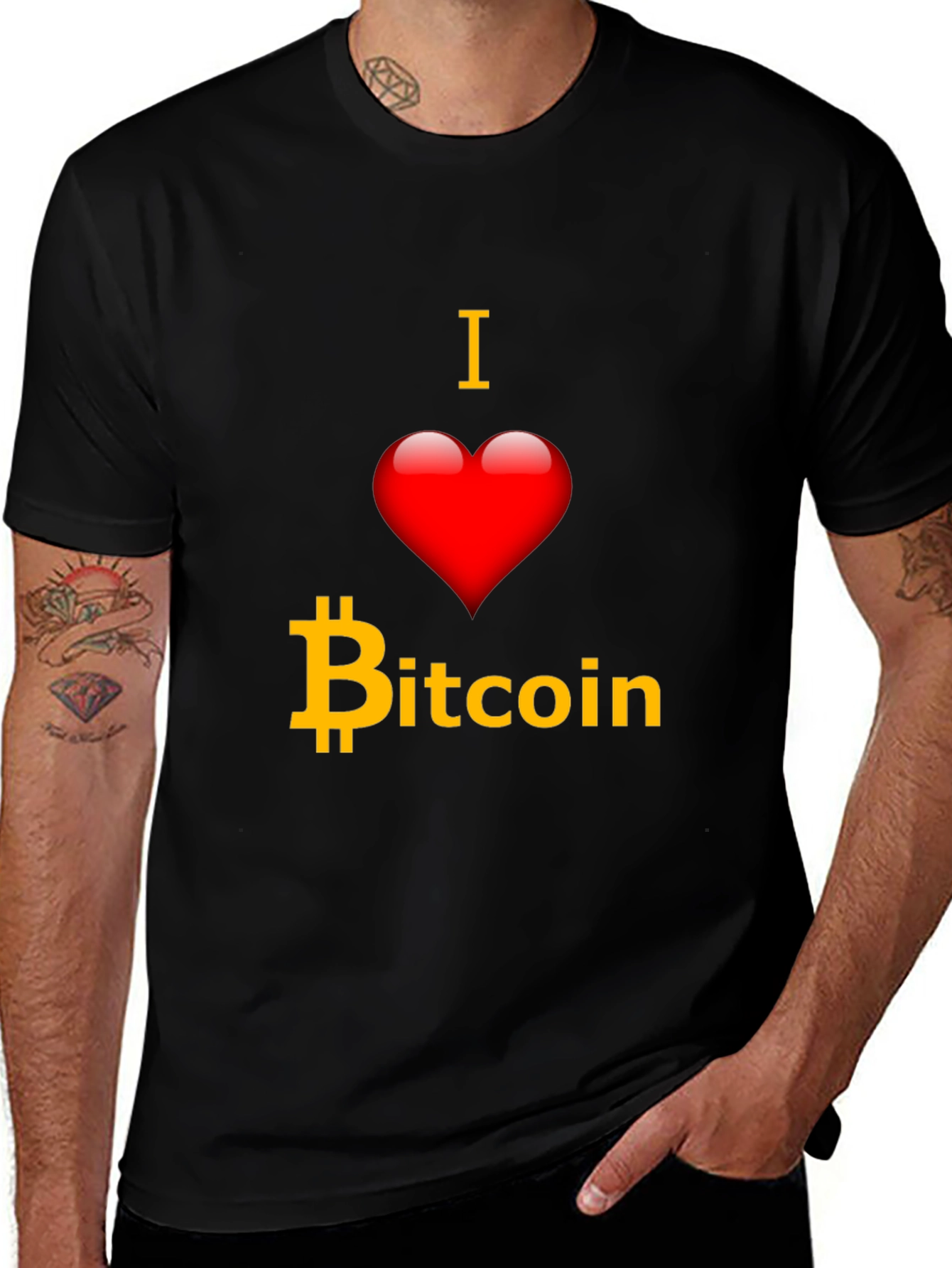 I Love Bitcoin T-Shirt - Crypto Fan Apparel