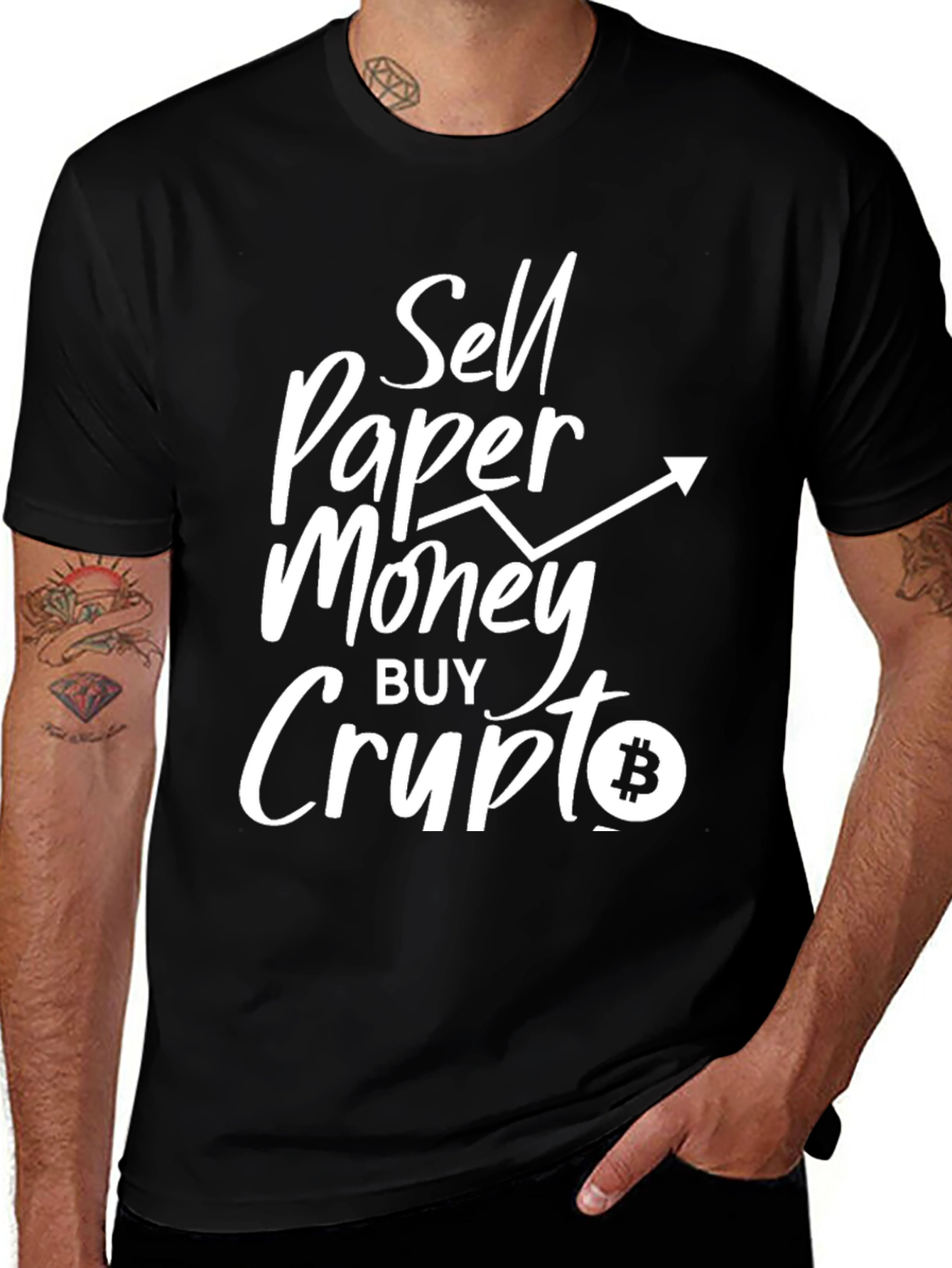 Variant 12 of Sell Paper Money Buy Crypto Bitcoin T-Shirt