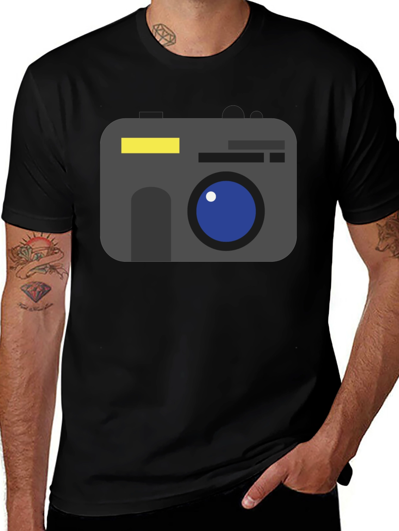 Variant 14 of Retro Camera Graphic Tee - Black Unisex T-Shirt