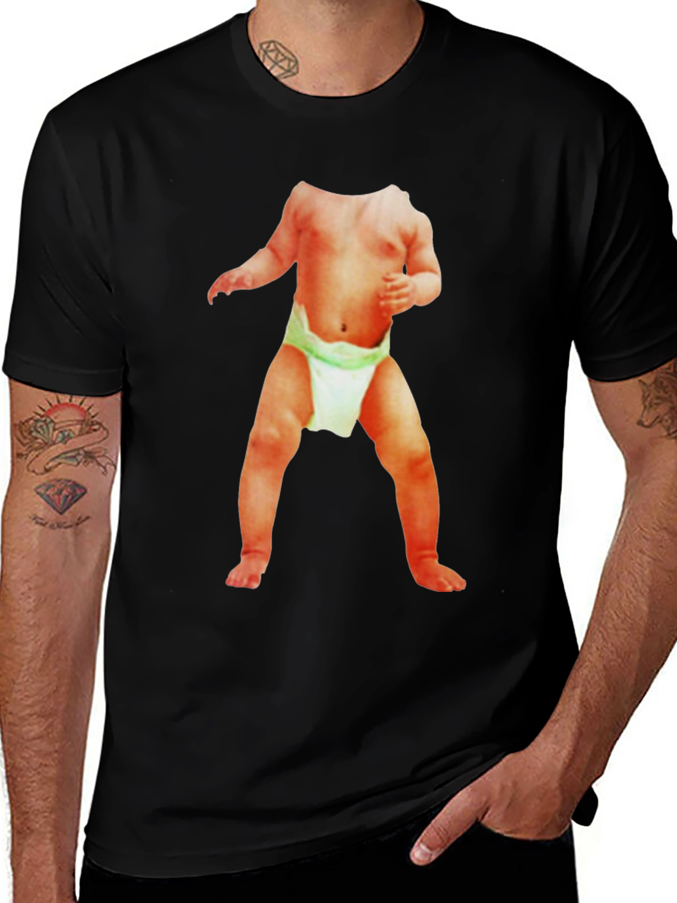 Variant 4 of Funny Baby Body T-Shirt - Black
