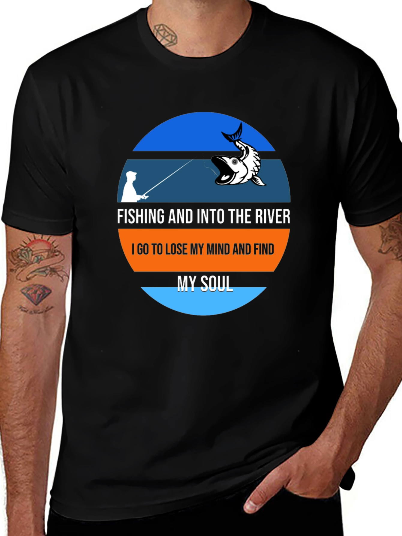 Fishing River Mind Soul Graphic T-Shirt