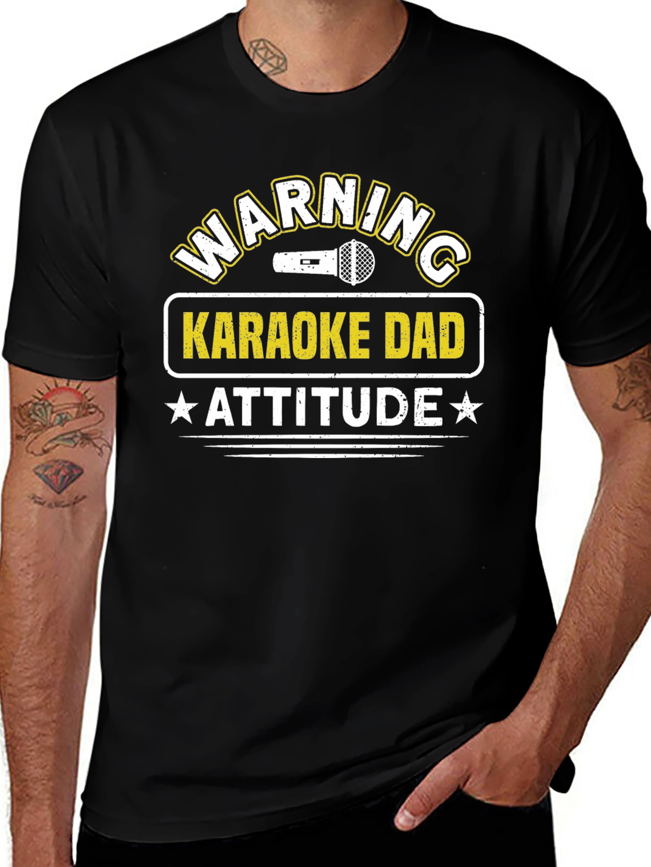 Variant 27 of Warning Karaoke Dad Attitude T-Shirt