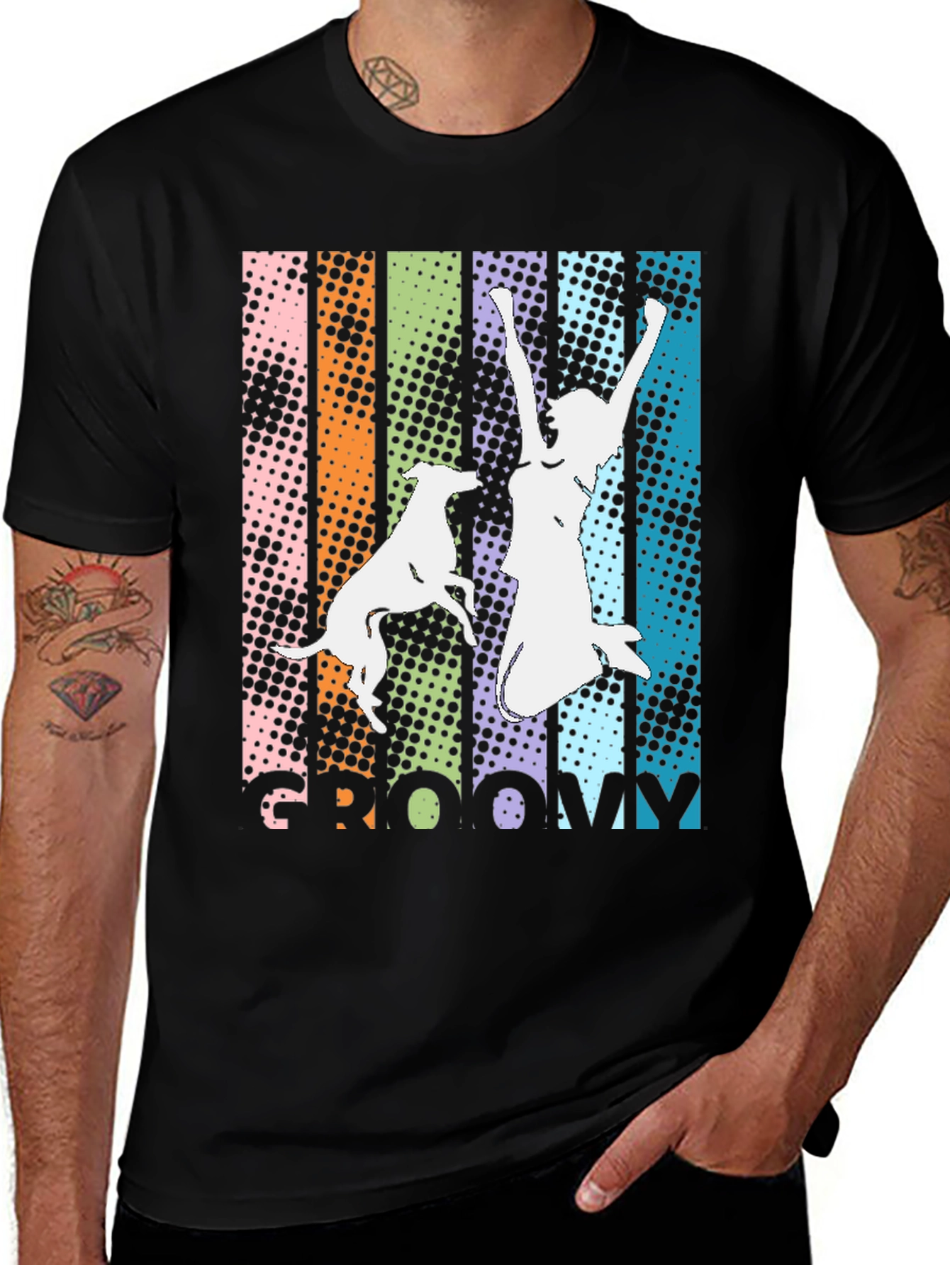 Variant 17 of Groovy Dog Lover T-Shirt - Retro Design