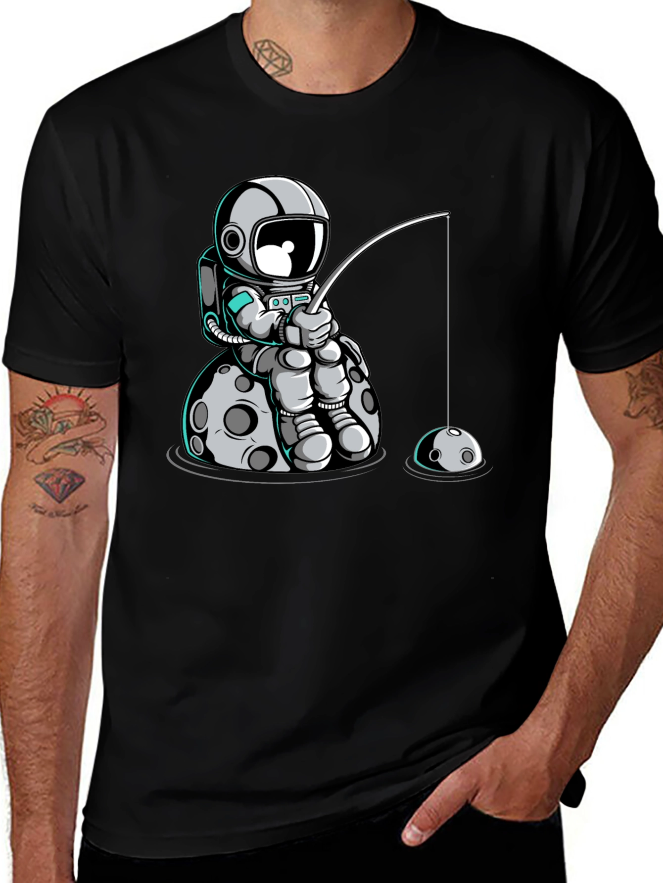 Variant 22 of Astronaut Fishing on Moon T-Shirt