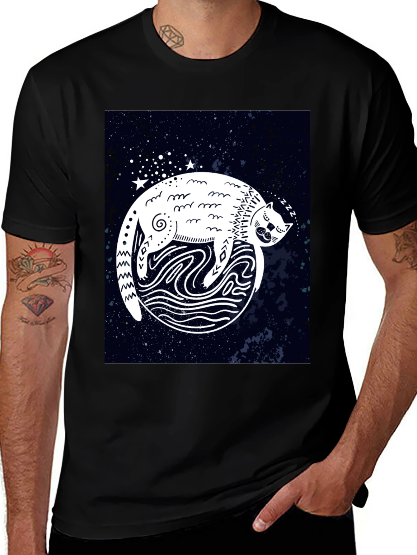 Variant 17 of Cosmic Cat T-Shirt - Unique Graphic Tee