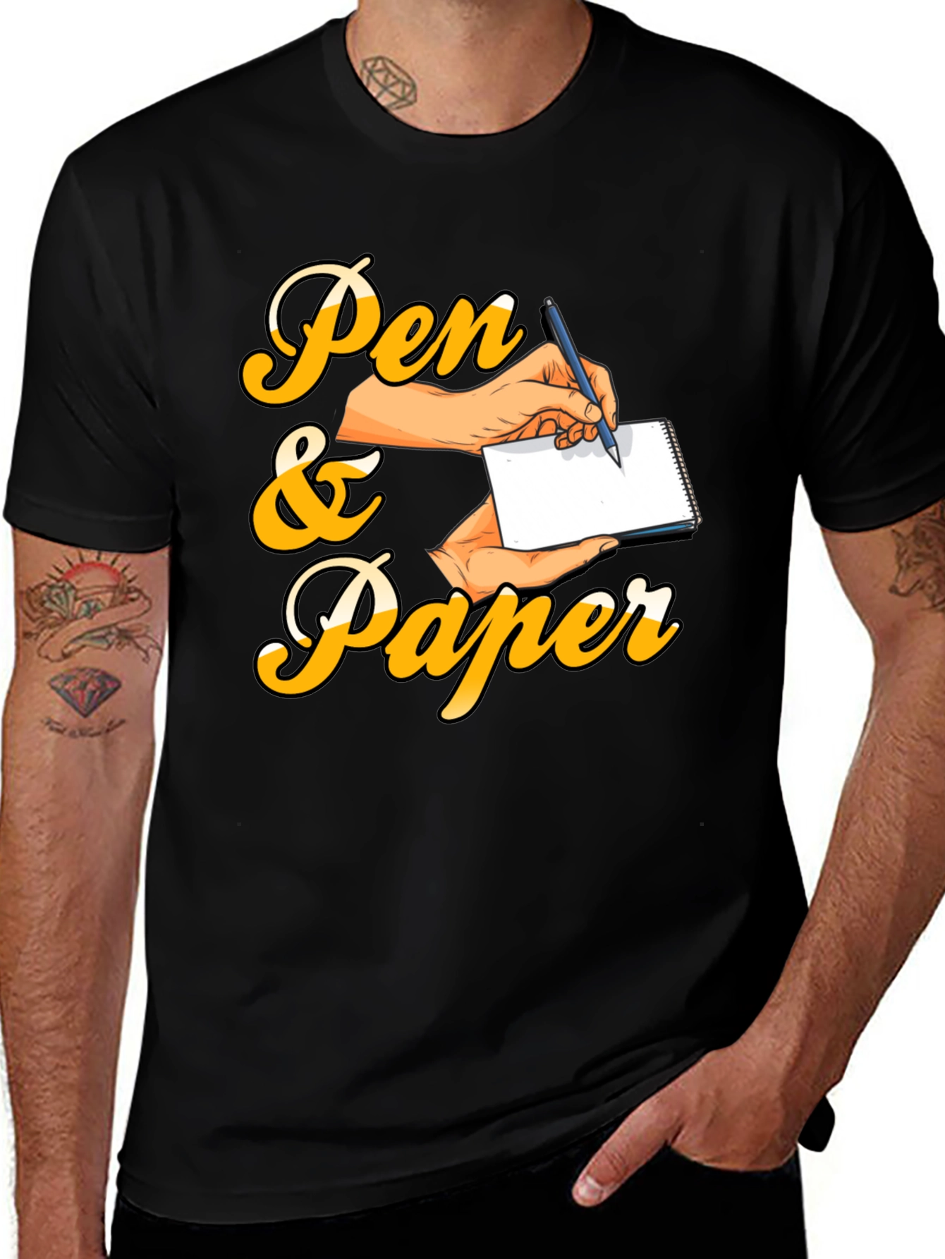 Variant 12 of Pen & Paper Black Graphic Tee