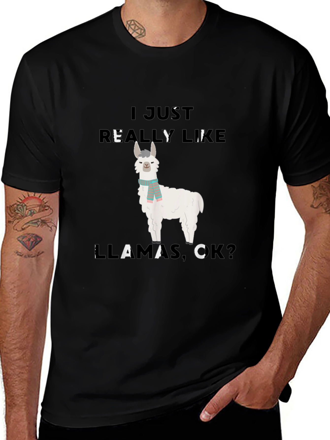 Variant 4 of Llama Graphic Tee - I Just Really Like Llamas, Ok?