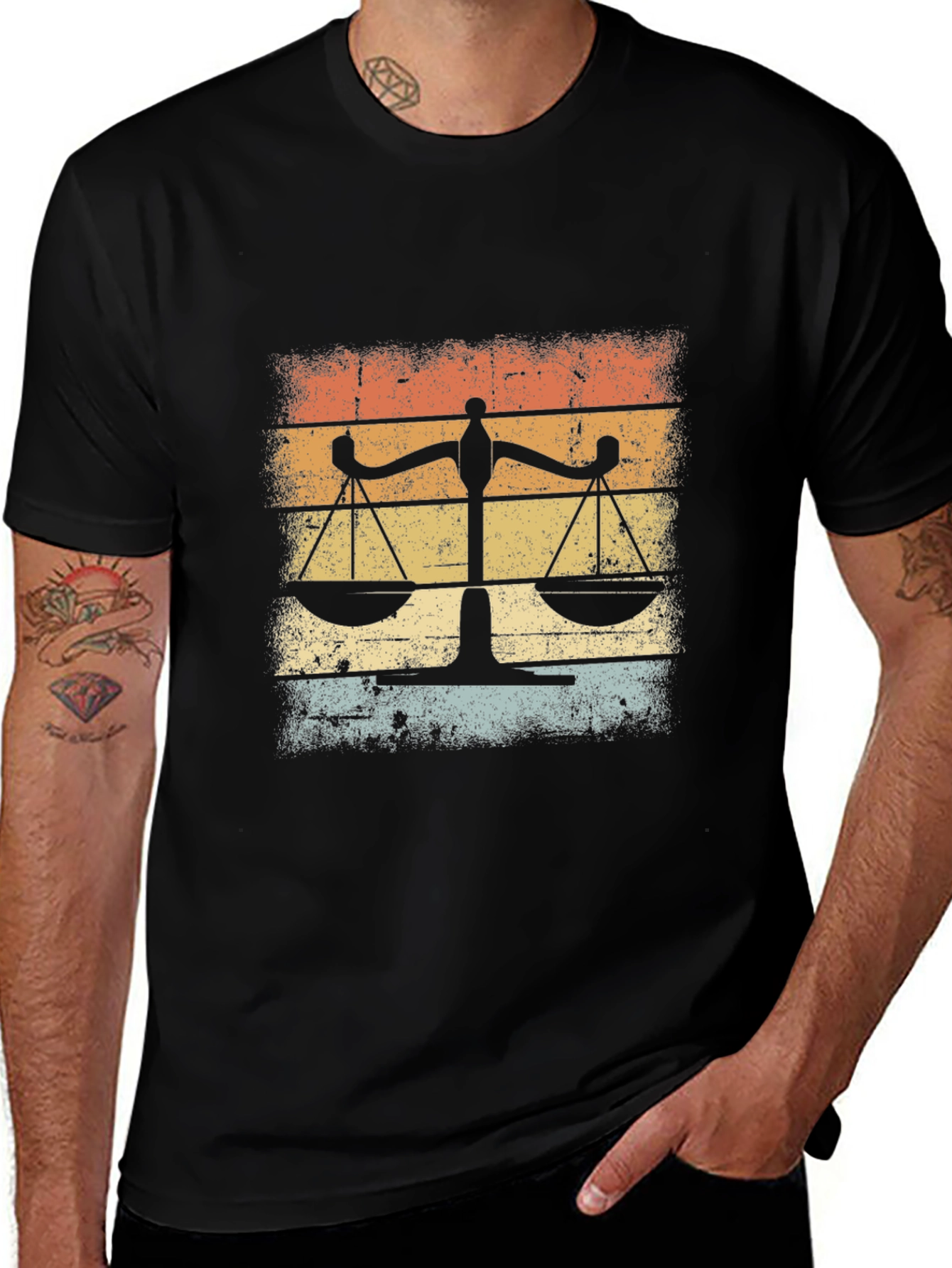 Scales of Justice Retro T-Shirt