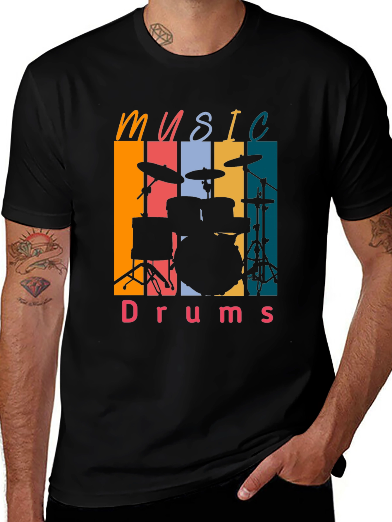 Variant 24 of Music Drums Retro Tee