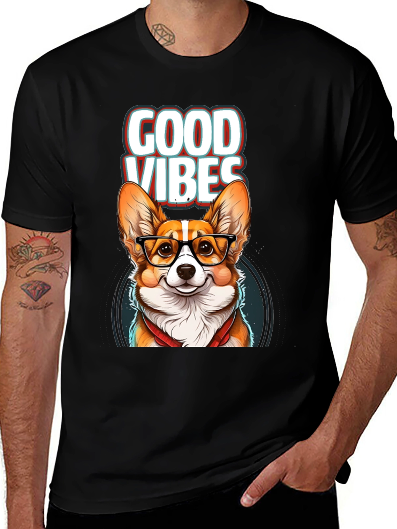 Variant 27 of Good Vibes Corgi T-Shirt
