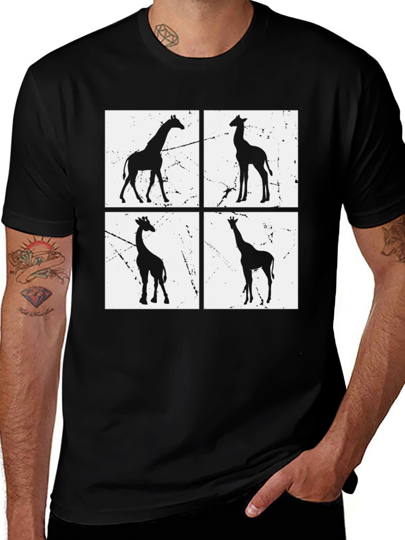 Variant 26 of Giraffe Silhouette Graphic Print T-Shirt