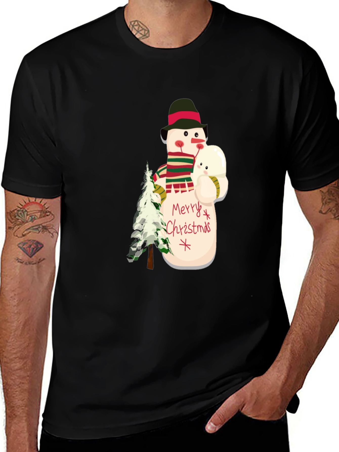 Variant 22 of Festive Snowman Graphic Tee - Holiday Cheer