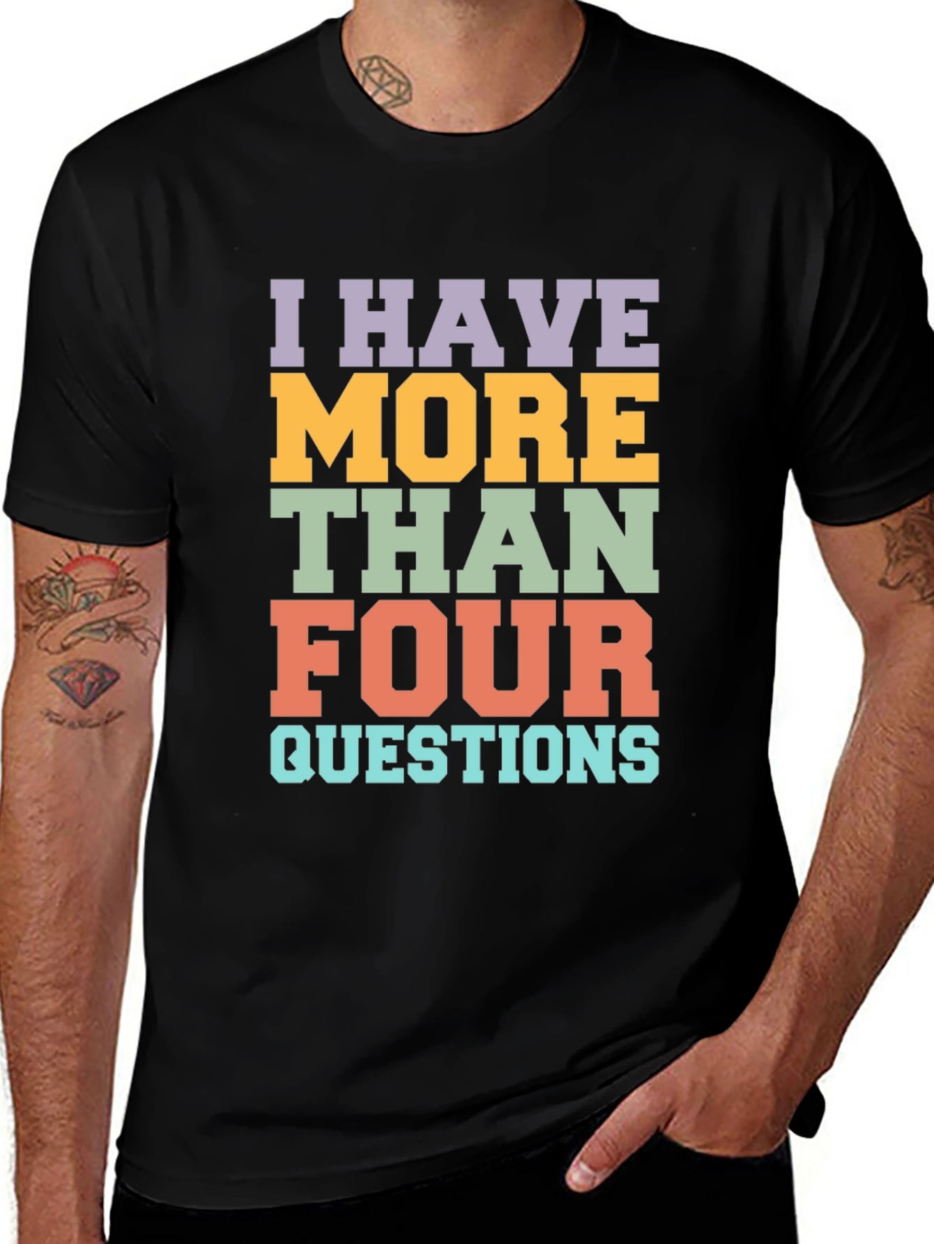 Variant 28 of I Have More Than Four Questions Graphic Tee
