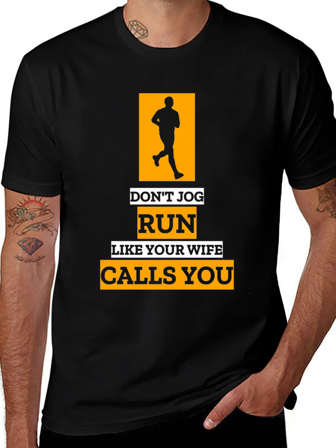 Funny Running T-Shirt - "Run Like Your Wife Calls"