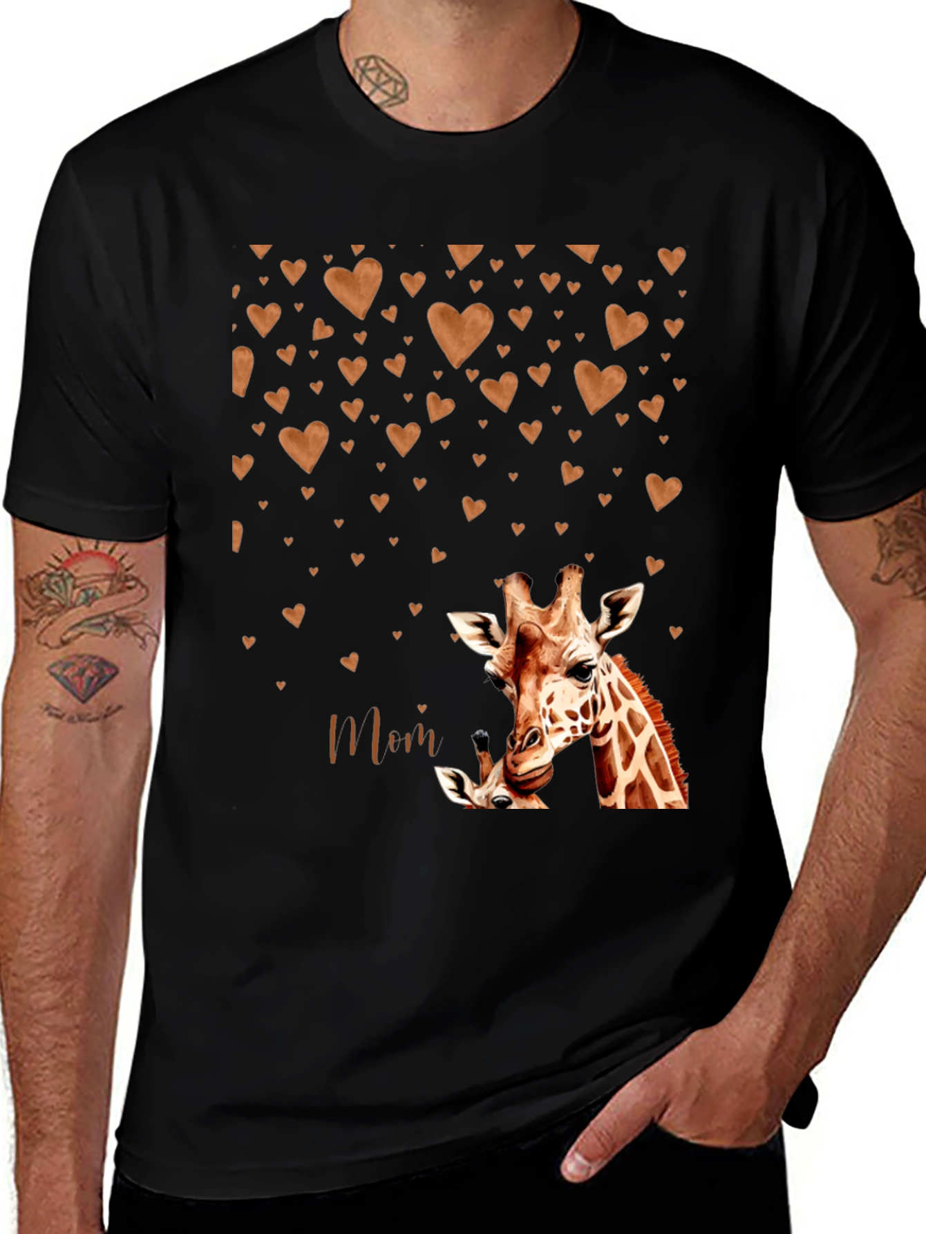 Variant 20 of Giraffe Mom Heart Graphic Tee