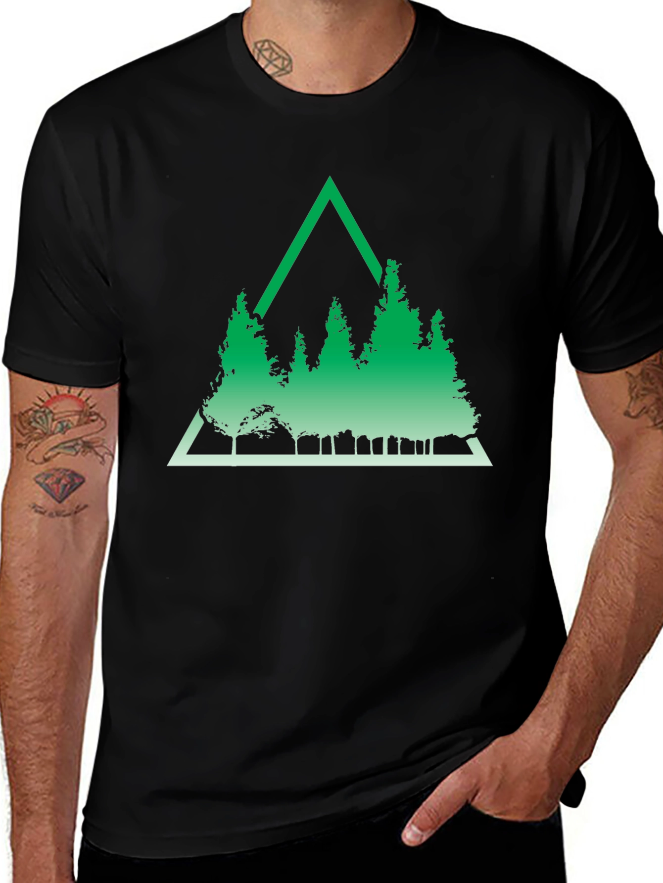 Green Triangle Forest Graphic Tee