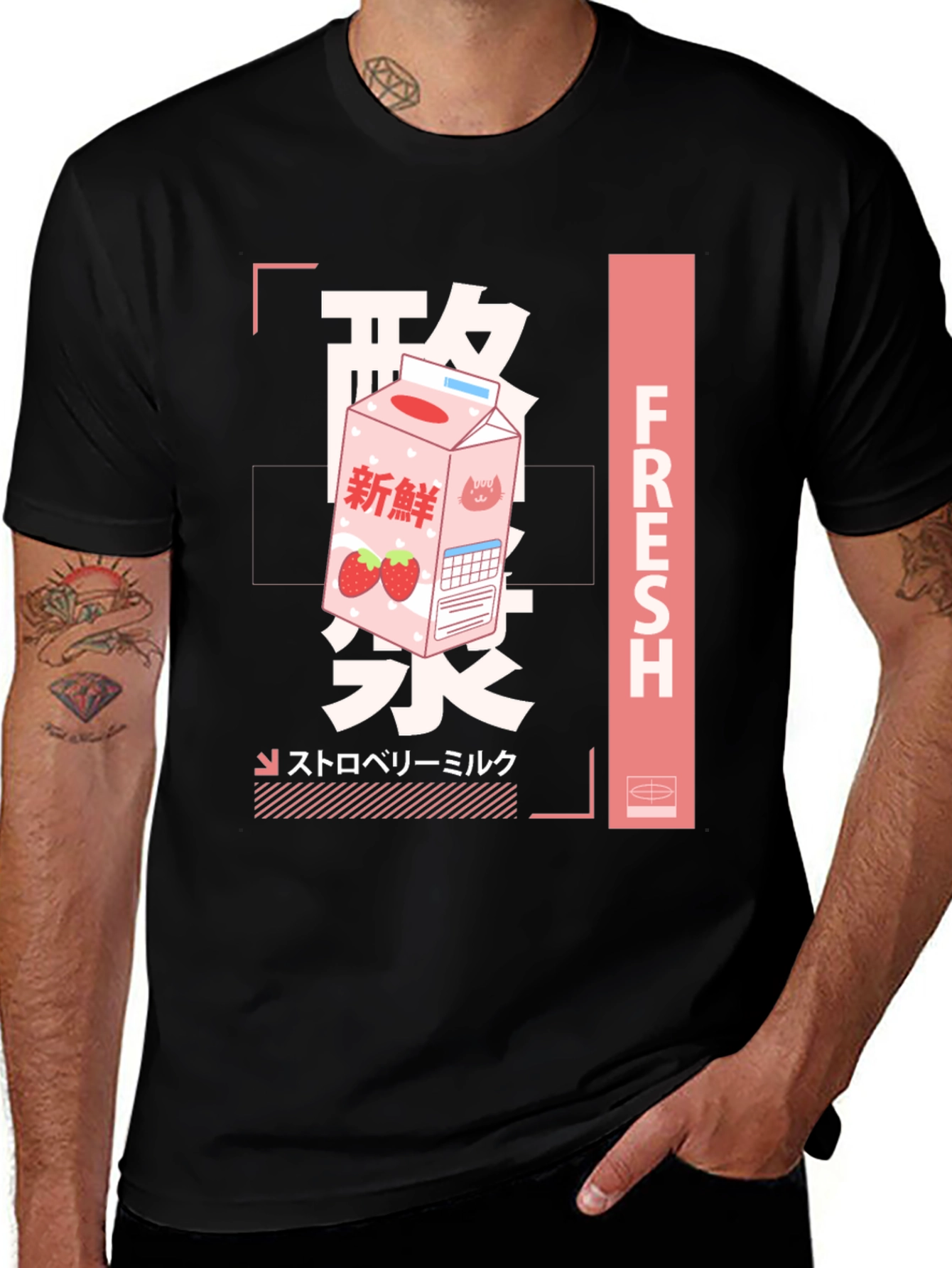 Variant 22 of Strawberry Milk Graphic Tee - Fresh Japanese Style Shirt