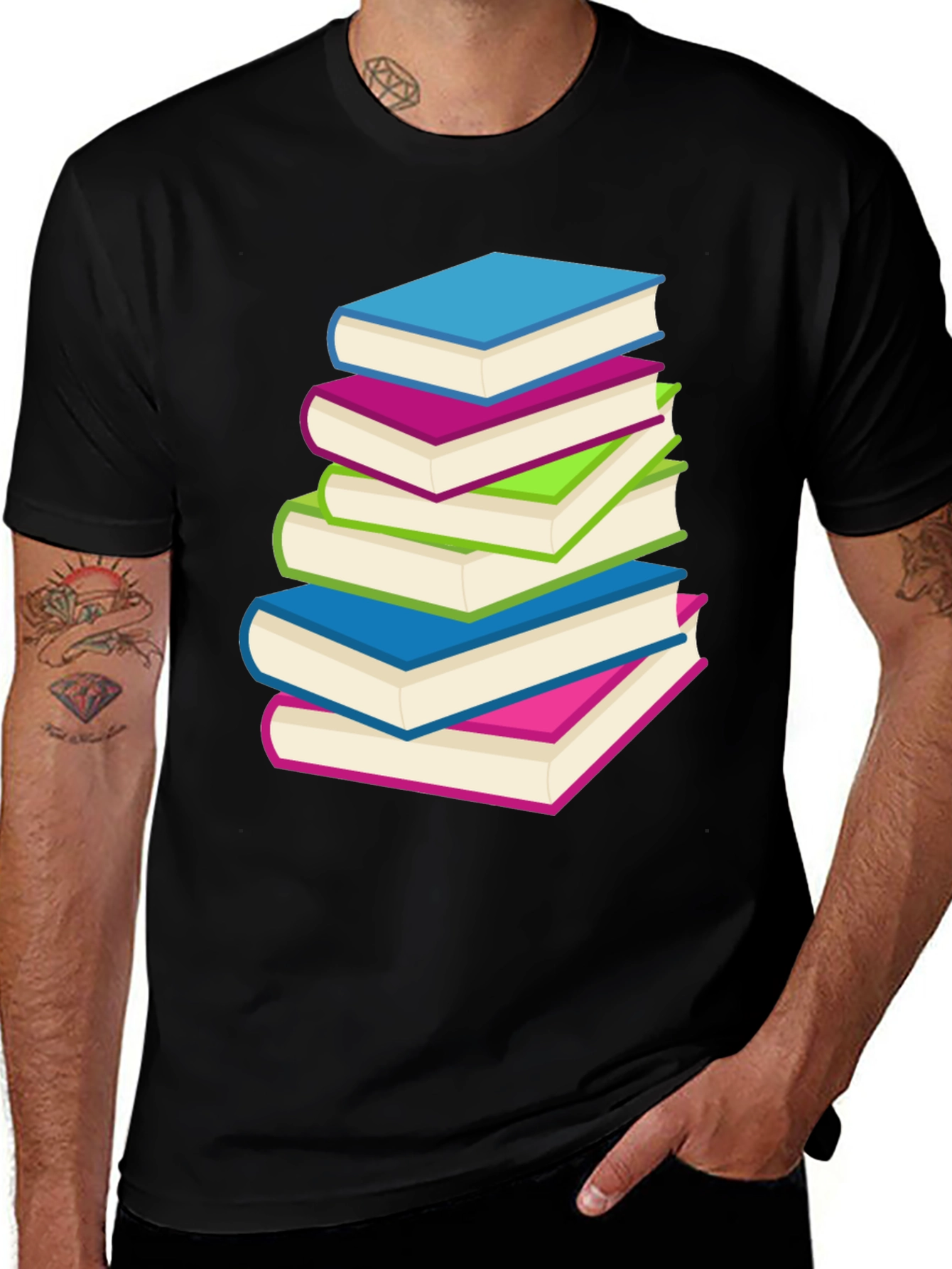 Variant 27 of Stack of Books Graphic T-Shirt