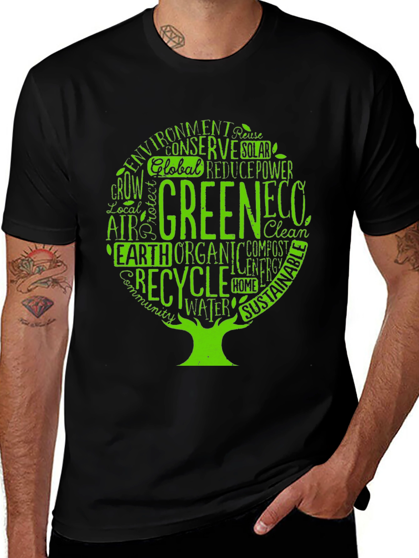 Variant 24 of Eco-Friendly Tree Graphic T-Shirt