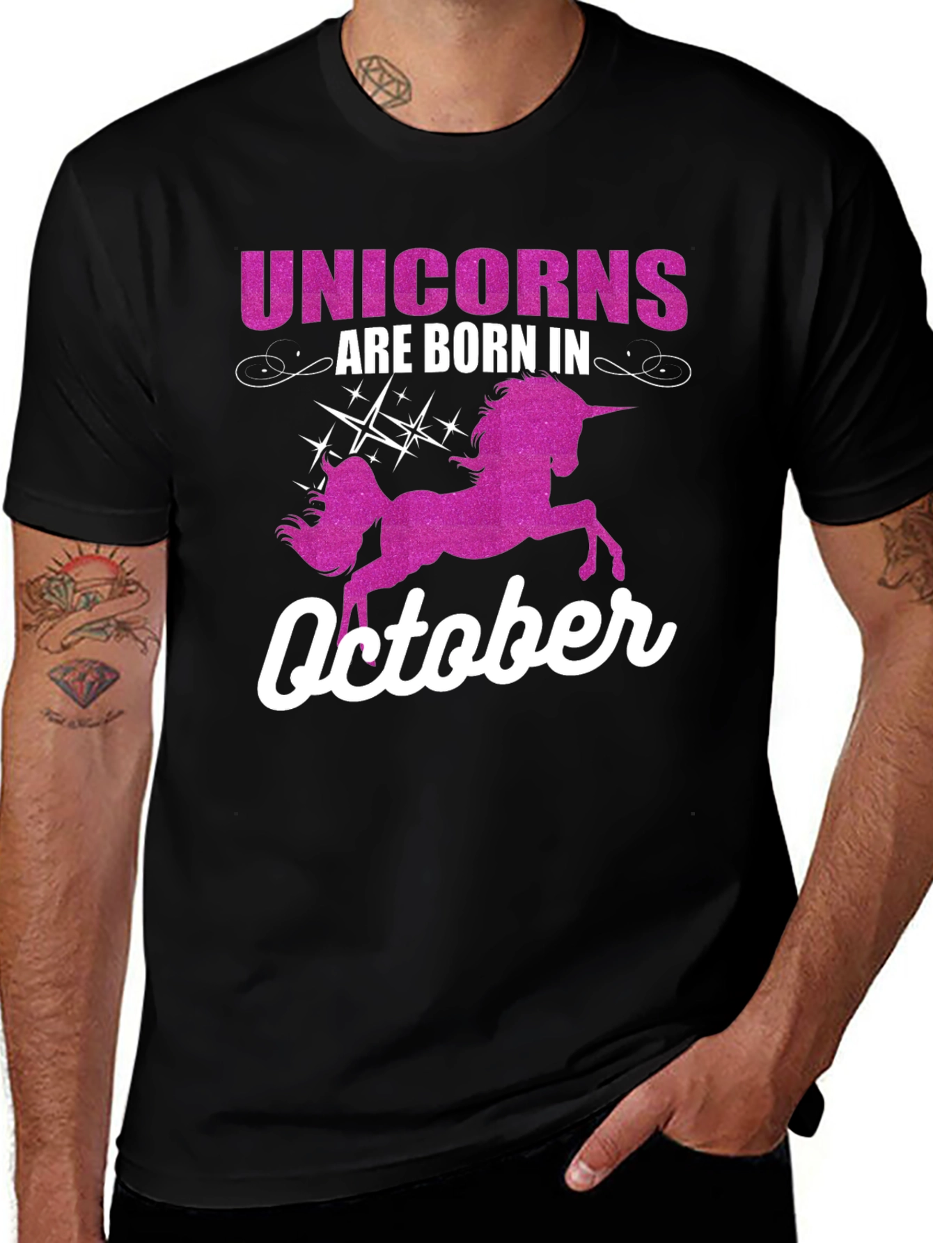Variant 25 of Unicorns Are Born In October Graphic Tee