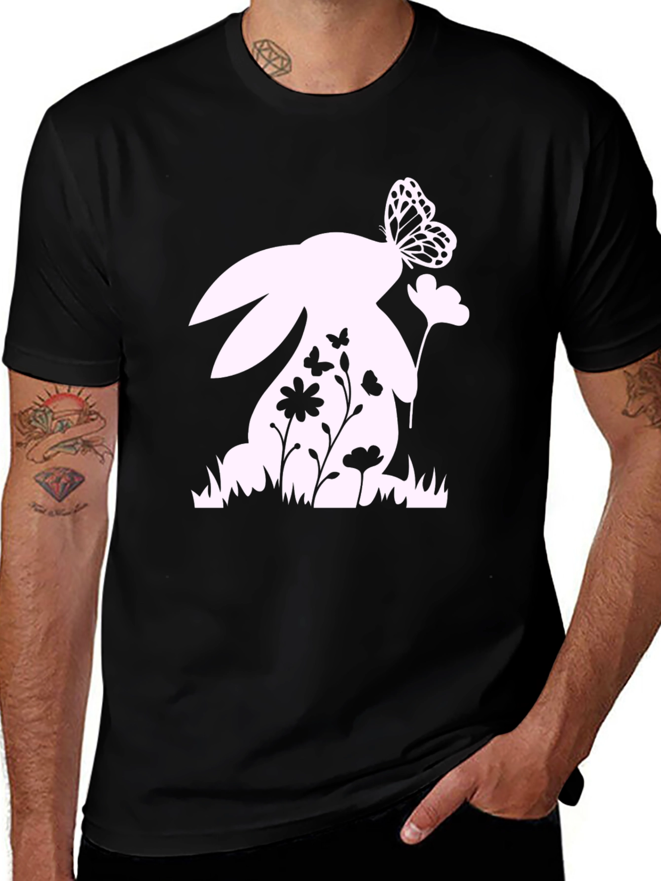 Variant 6 of Easter Bunny Butterfly T-Shirt - Cute Spring Tee