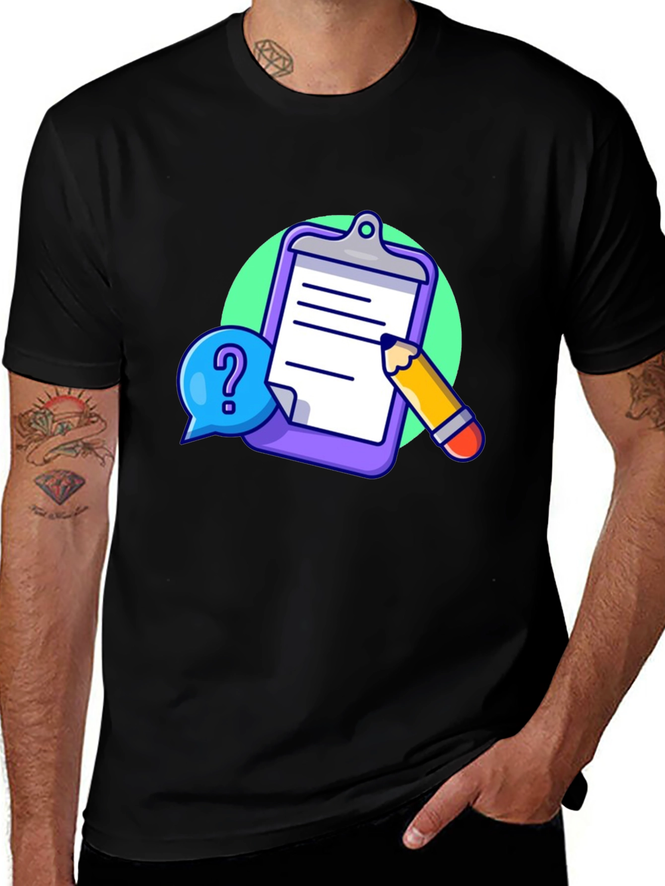 Cartoon Clipboard T-Shirt - Question It!
