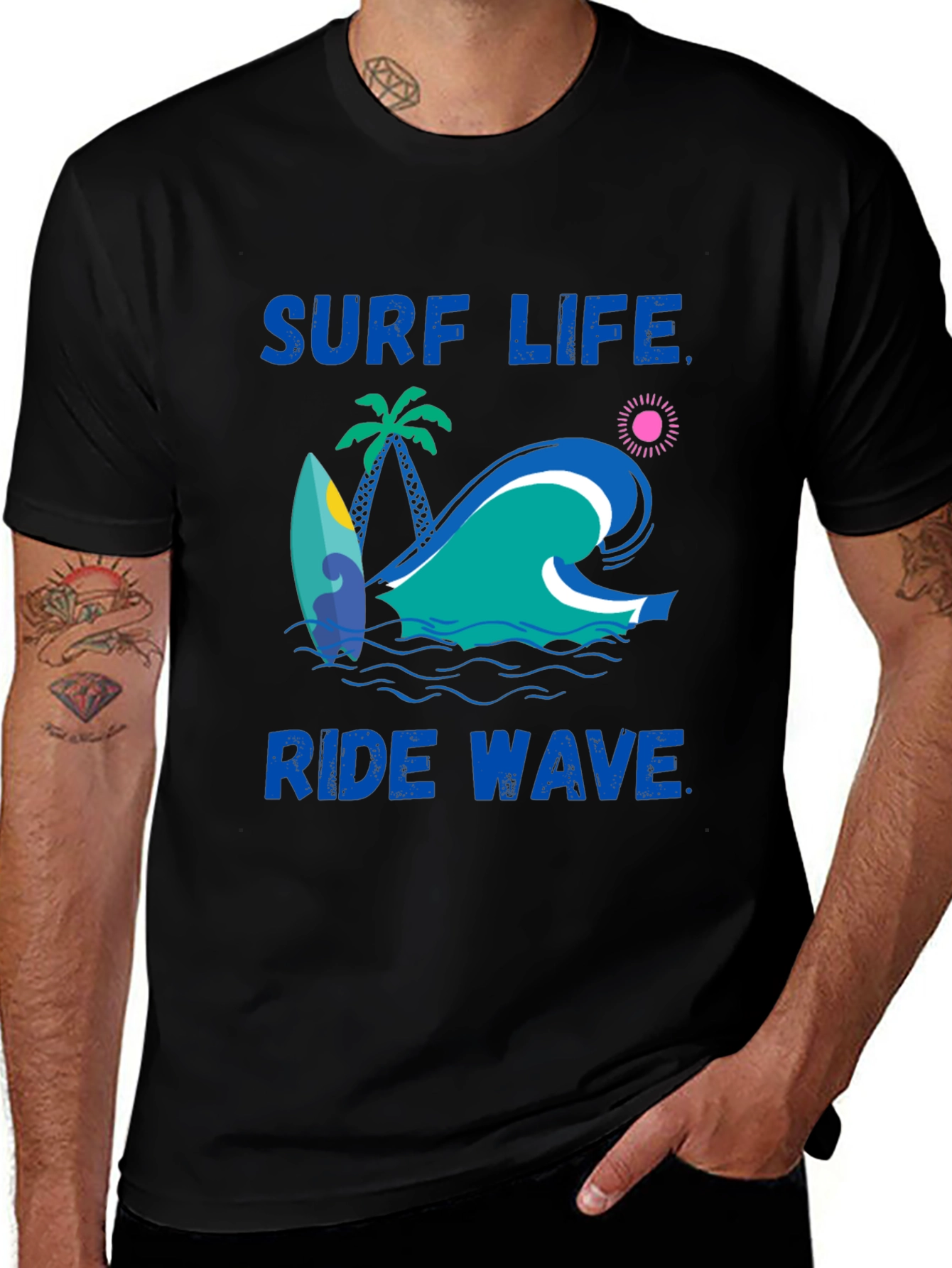 Variant 19 of Surf Life Ride Wave Graphic Print T-Shirt