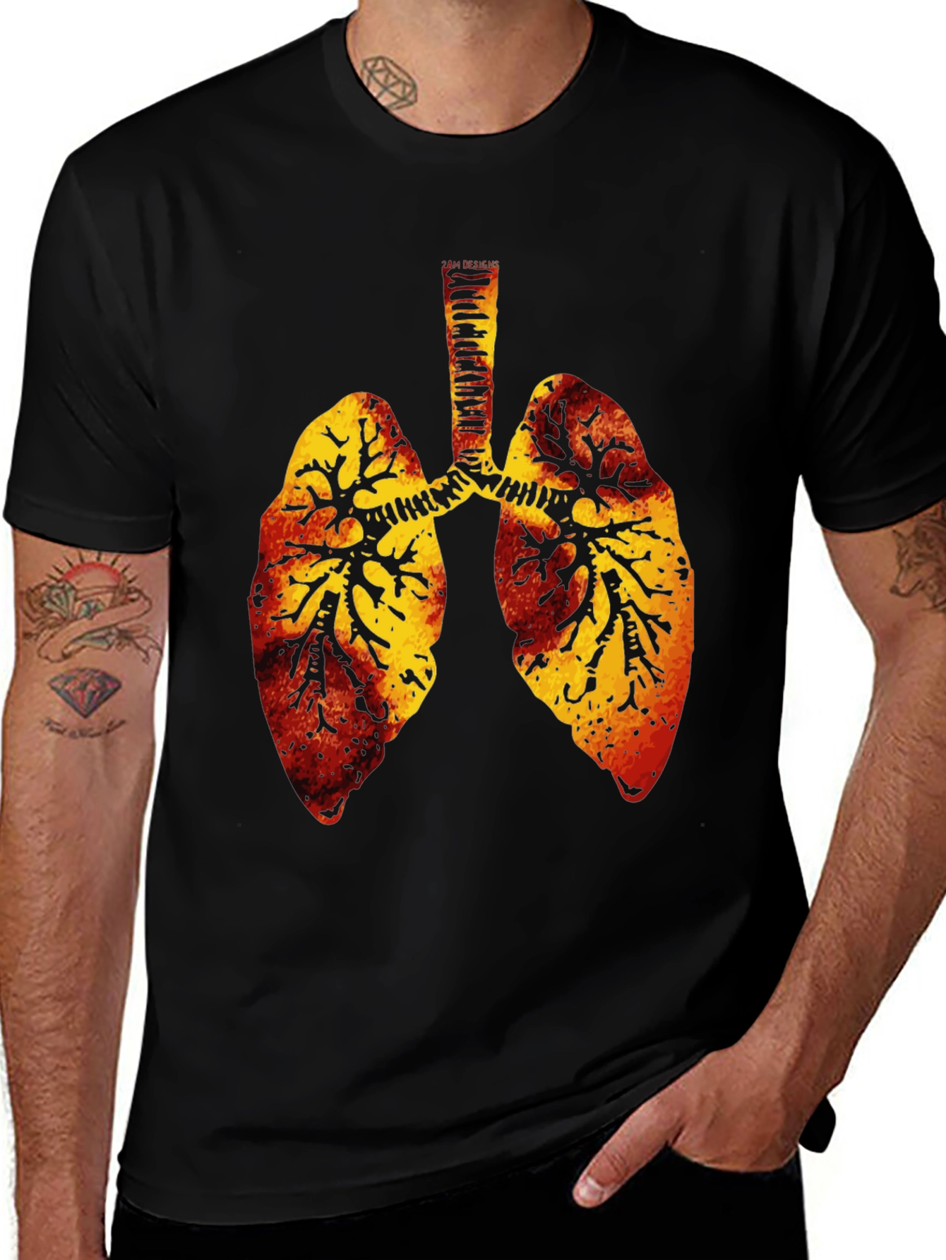 Variant 19 of Graphic Lungs Tee - Unique Artistic Design