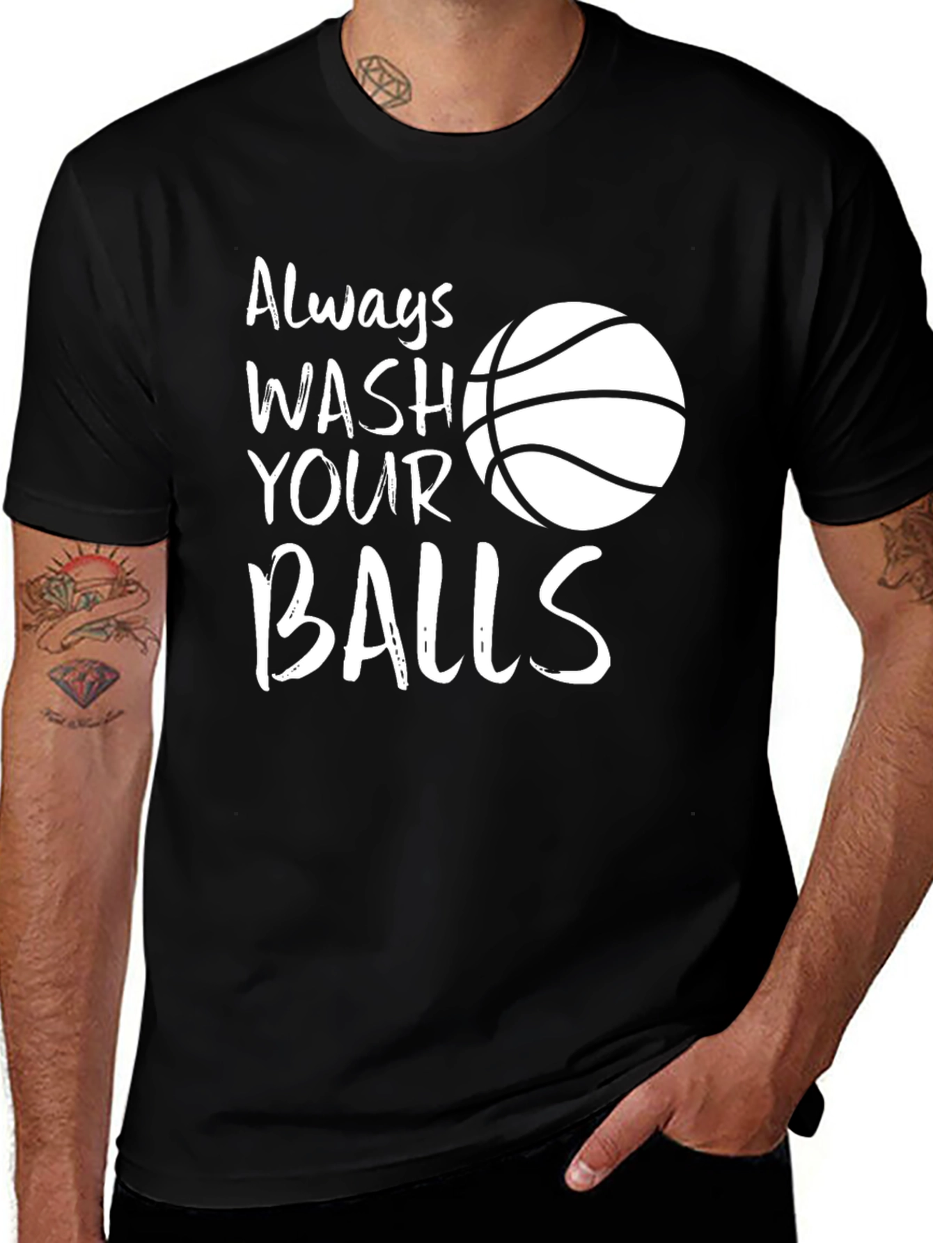 Variant 19 of Humorous Basketball T-Shirt: Always Wash Your Balls
