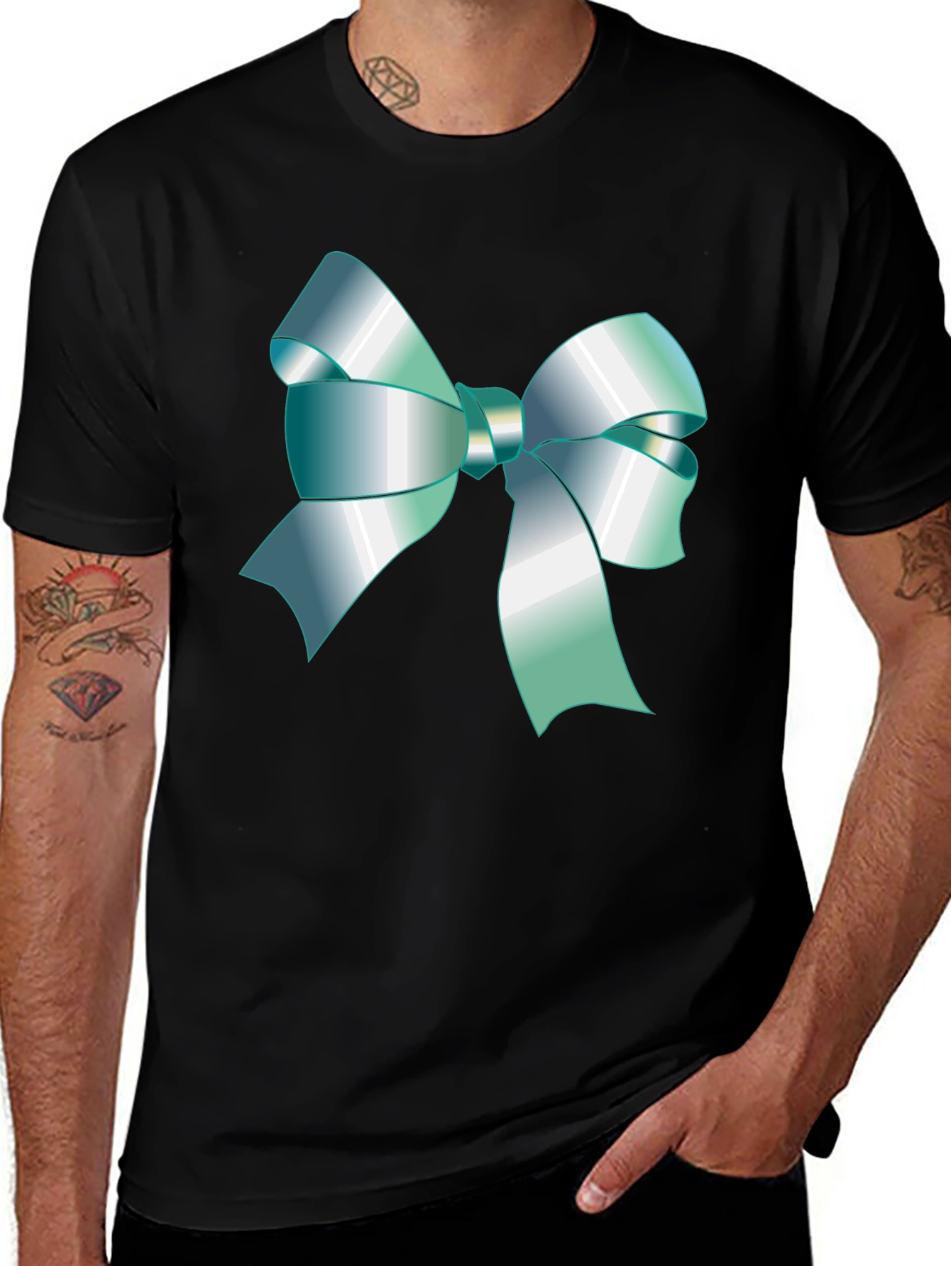 Ribbon Graphic Black T-Shirt