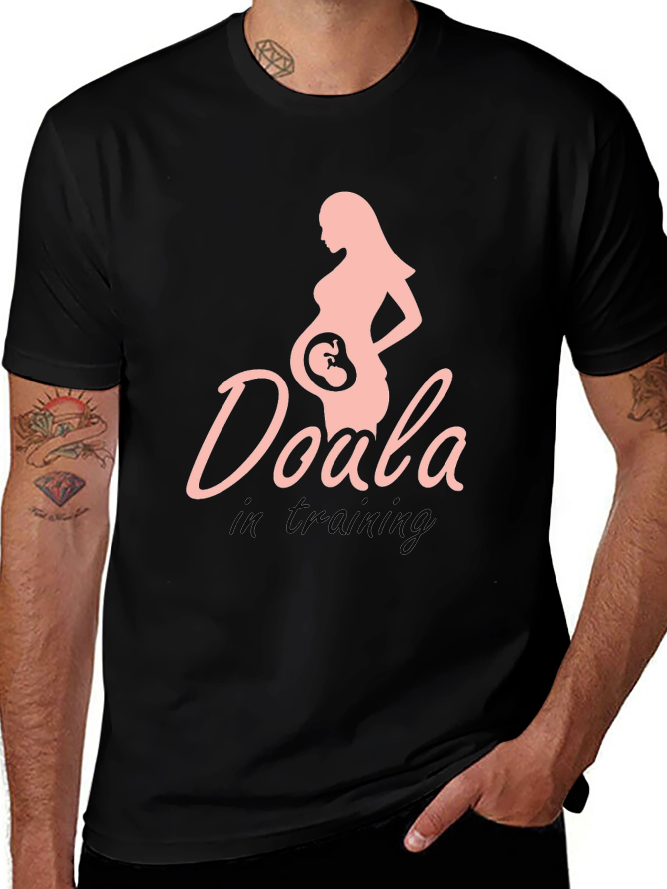 Variant 20 of Doula in Training T-Shirt Maternity Design Black