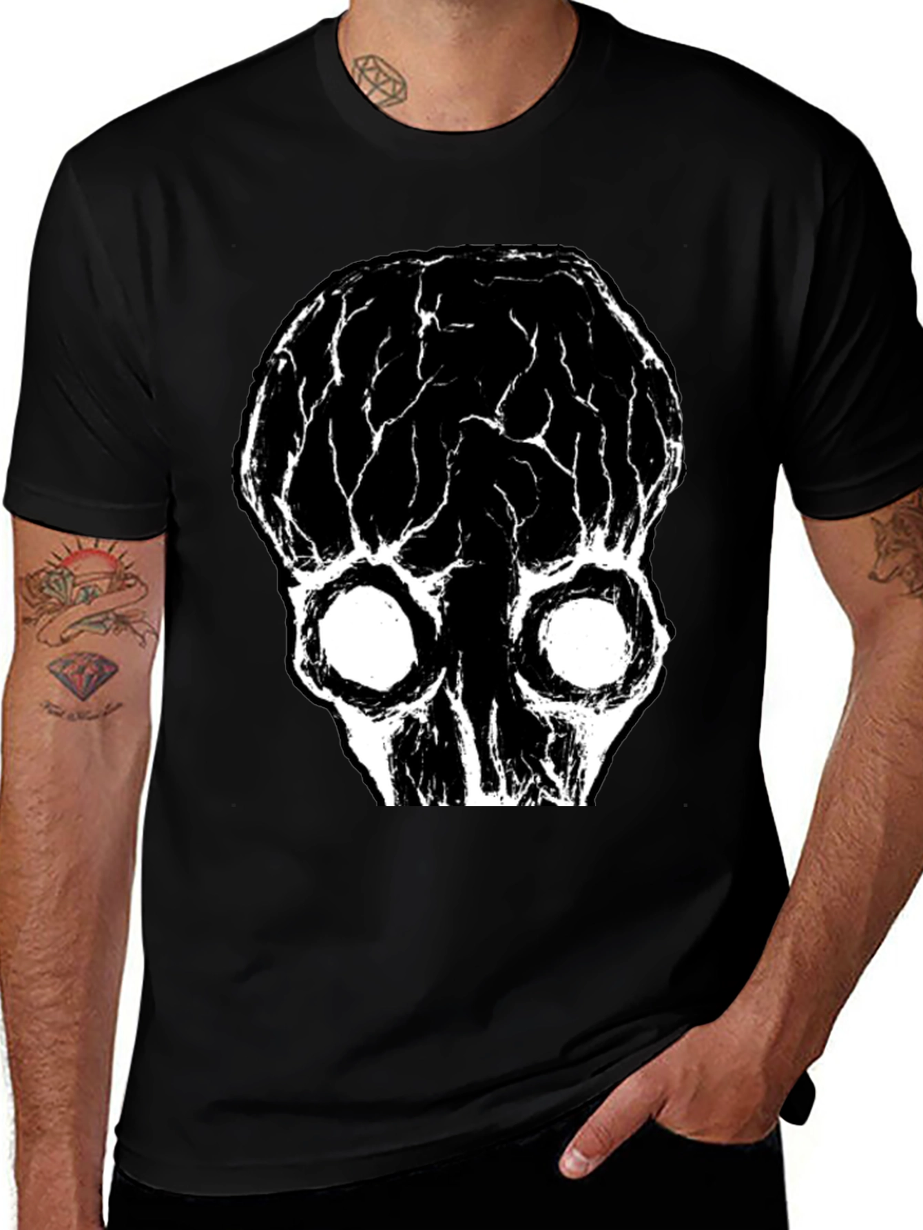 Variant 14 of Skull Graphic Print T-Shirt - Black