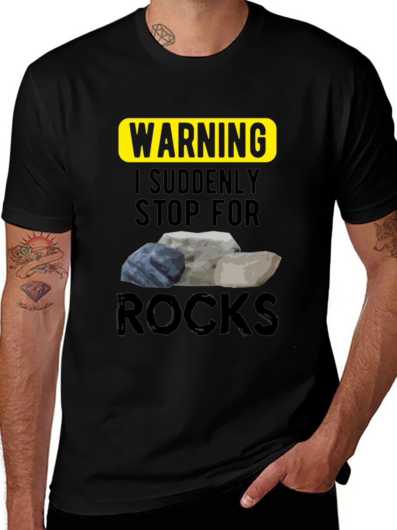 Variant 5 of Warning I Stop For Rocks T-Shirt
