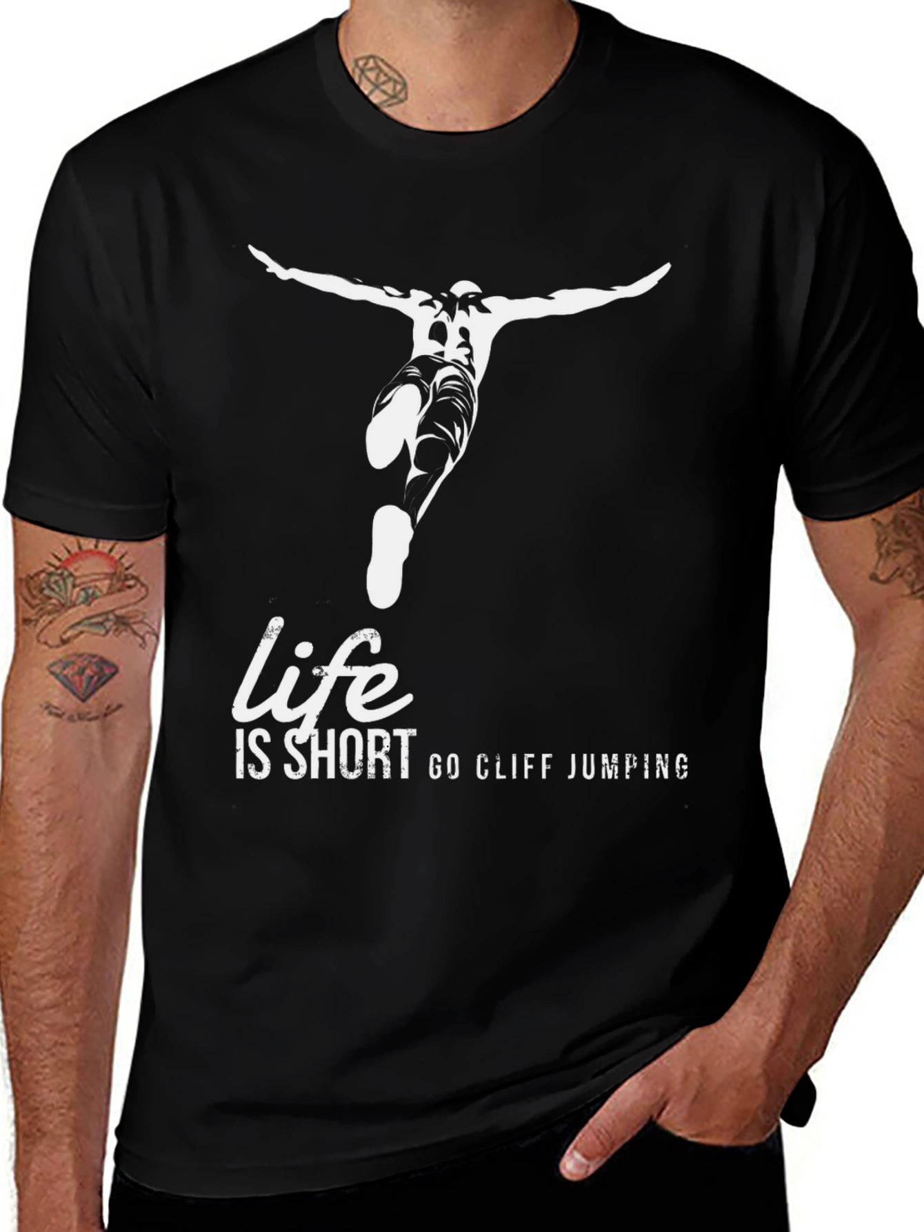Variant 30 of Life is Short Cliff Jumping Graphic Tee