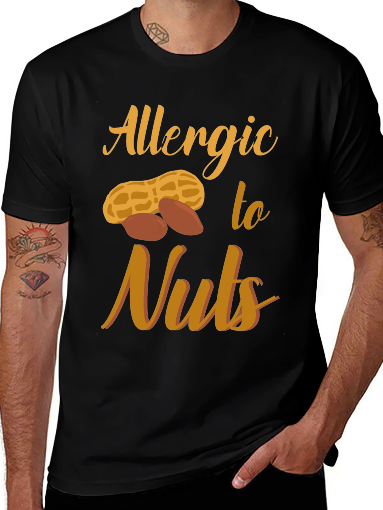 Allergic to Nuts Graphic T-Shirt