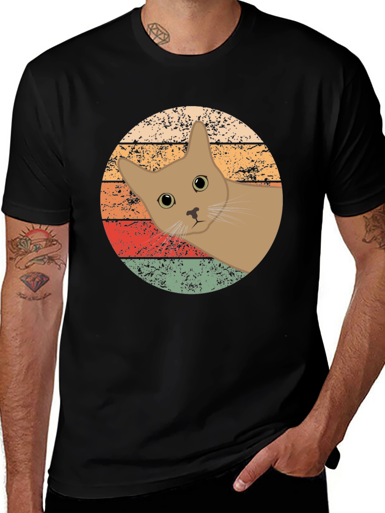 Variant 28 of Retro Cat Graphic Tee