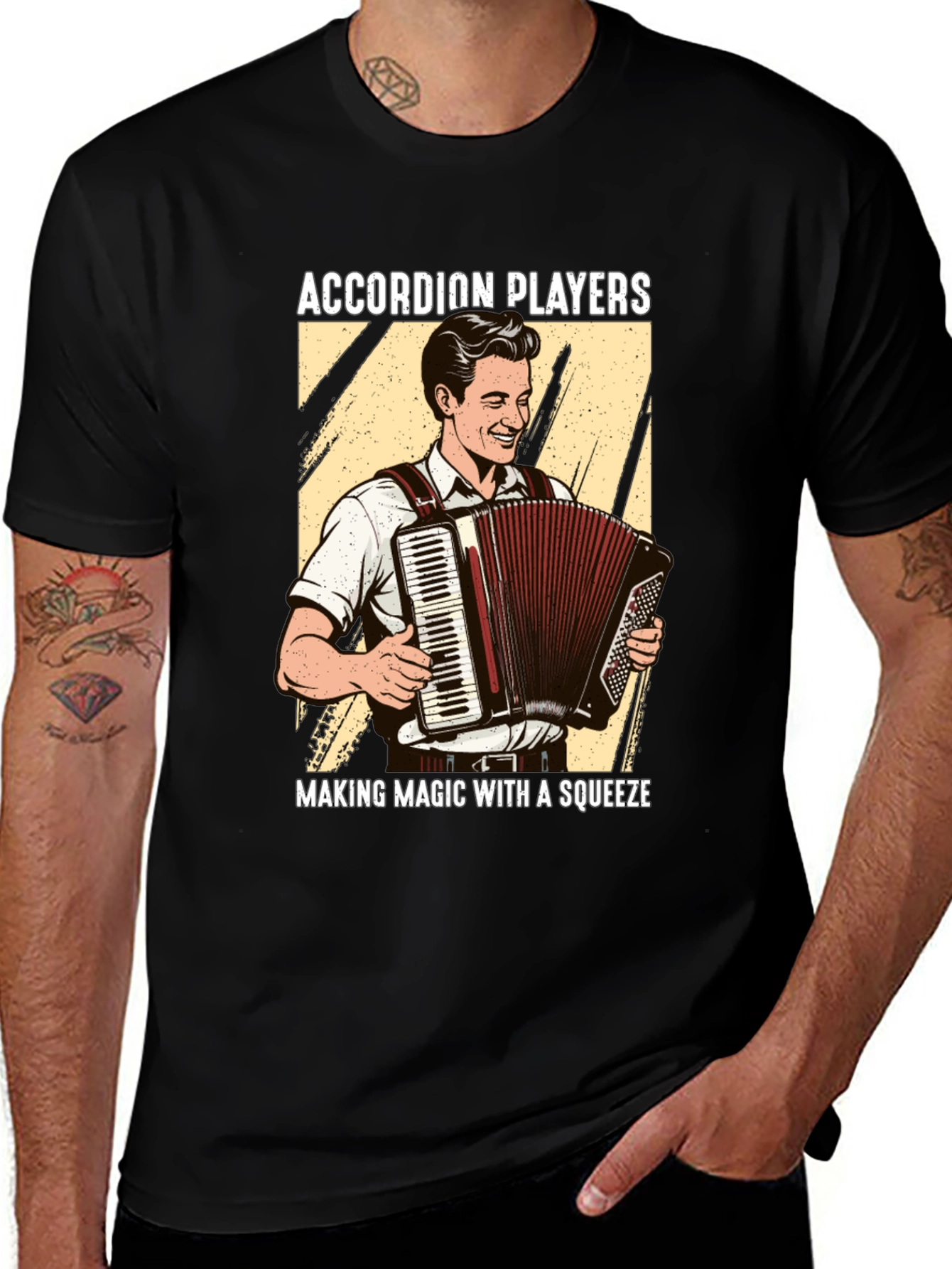 Variant 30 of Accordion Players Magic Squeeze Graphic Tee