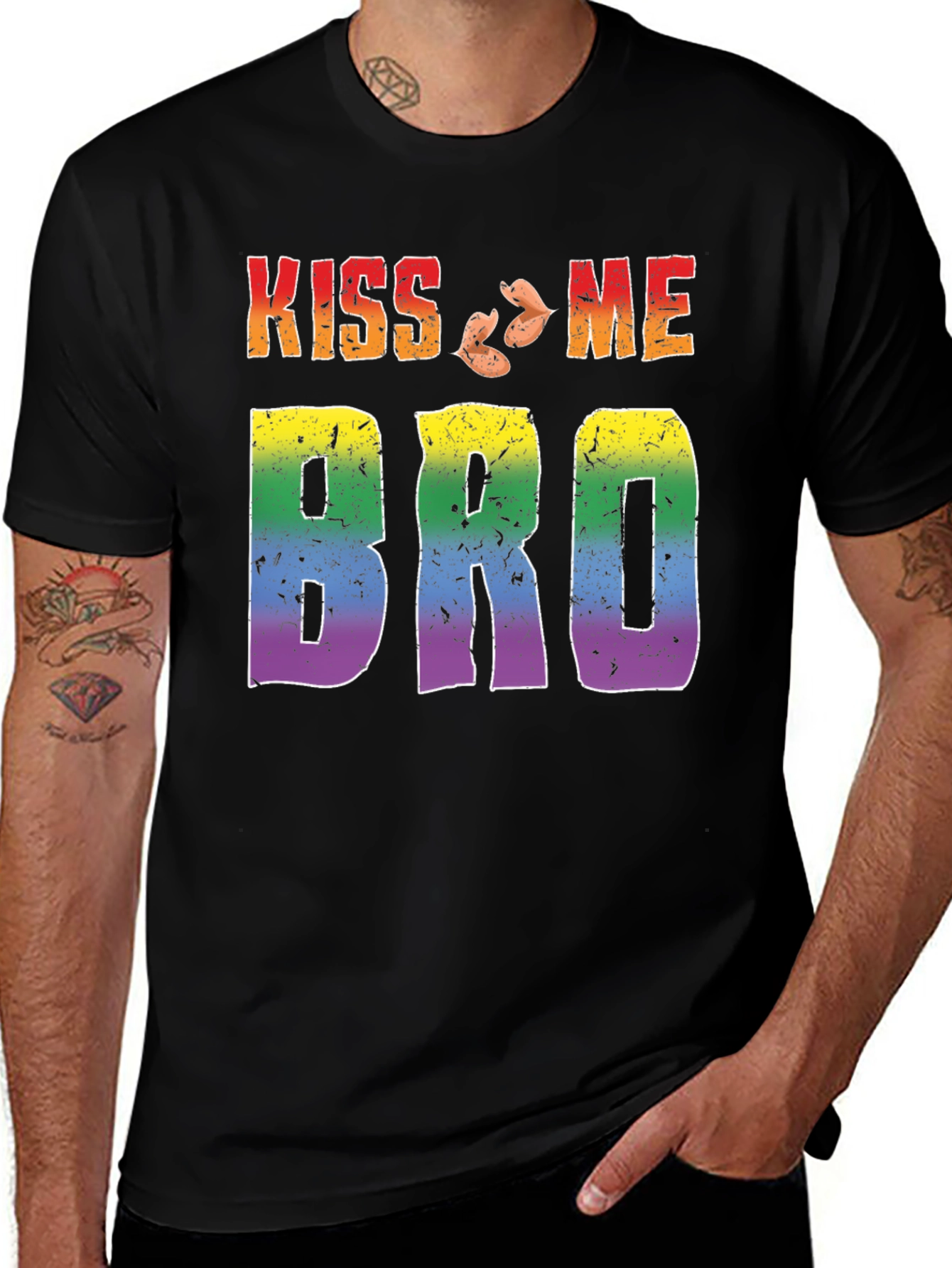 Kiss Me Bro LGBTQ Pride T-Shirt