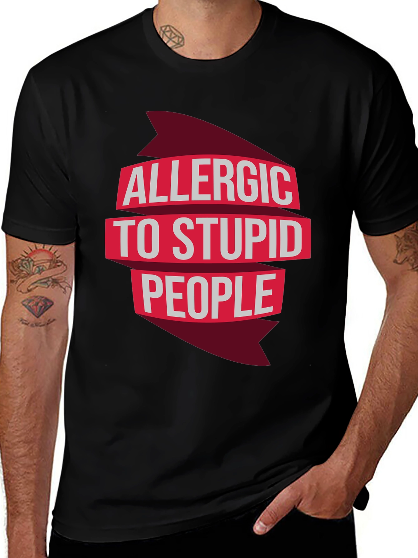 Variant 23 of Allergic to Stupid People - Graphic T-Shirt