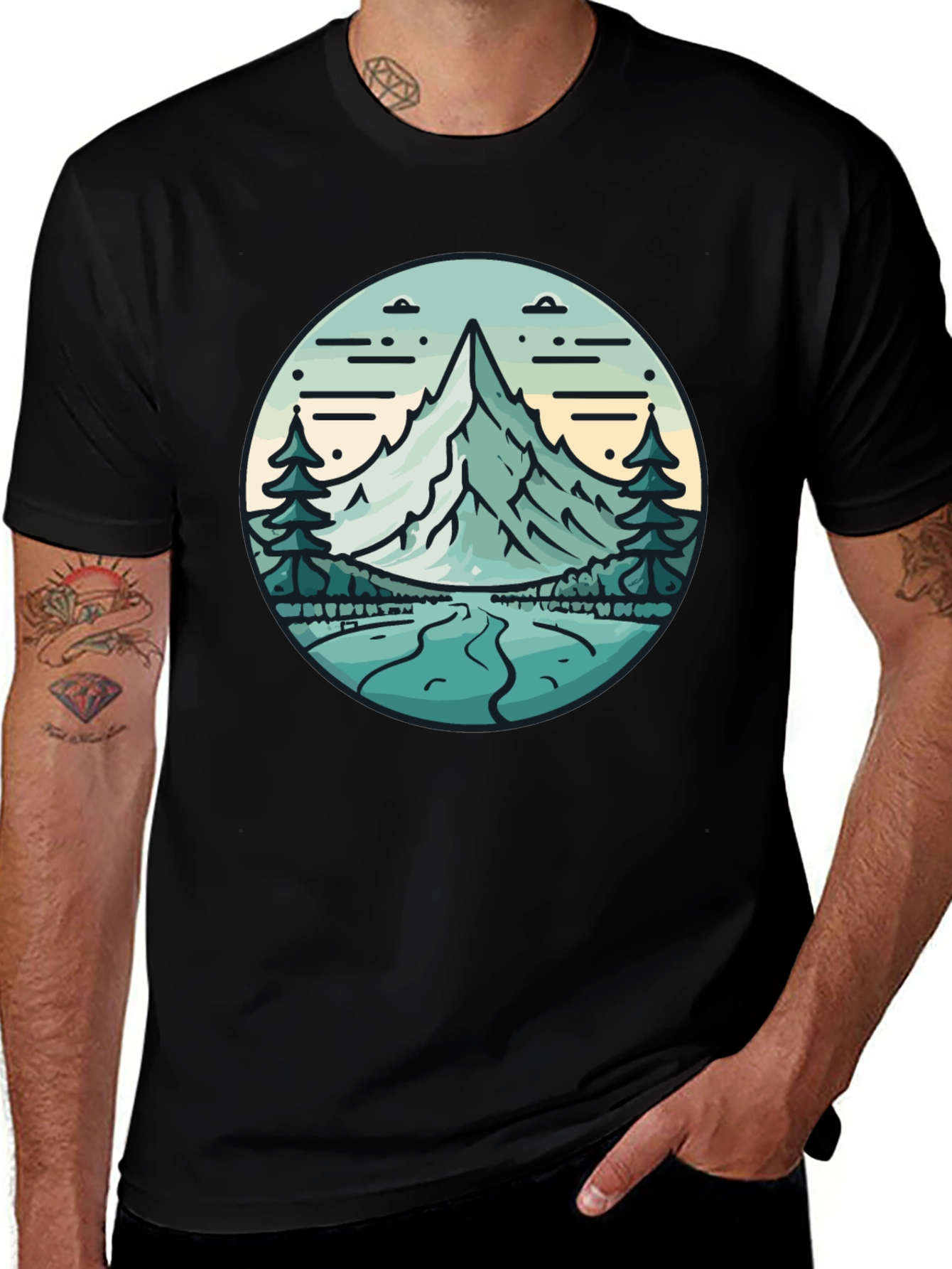 Variant 26 of Mountain Vista Graphic Tee - Nature Lover's Shirt