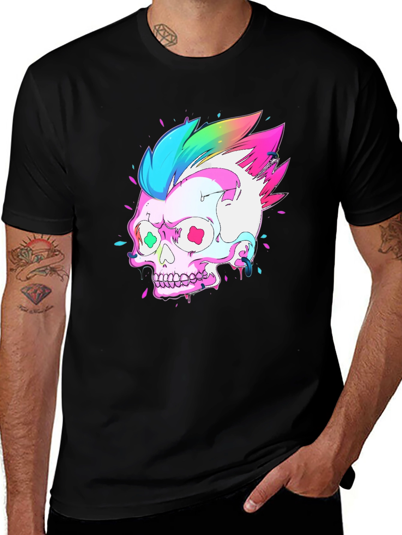 Variant 21 of Skull Graphic Tee - Cool Punk Rock Design