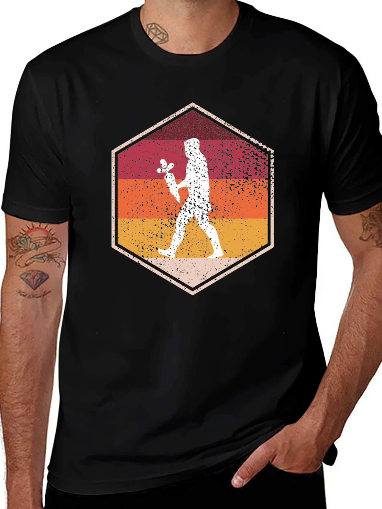 Variant 4 of Retro Sunset Silhouette T-Shirt