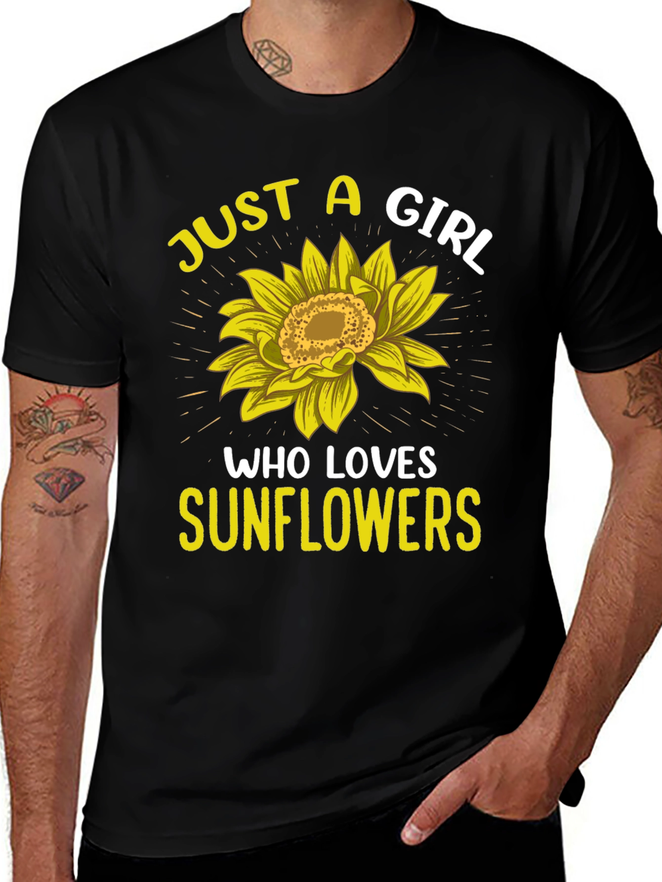 Variant 25 of Sunflower Lover Graphic T-Shirt - Just a Girl