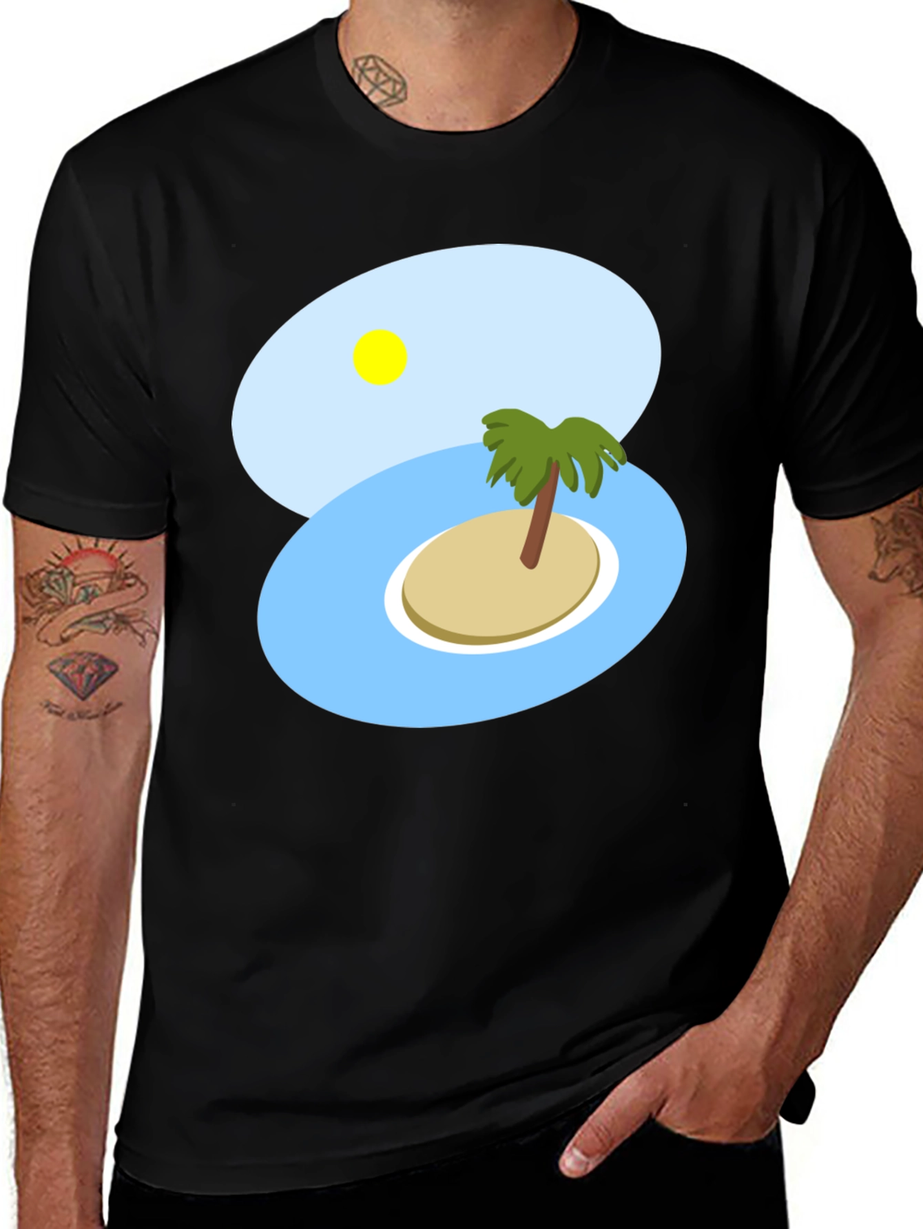 Variant 4 of Island Graphic Tee - Black Cotton
