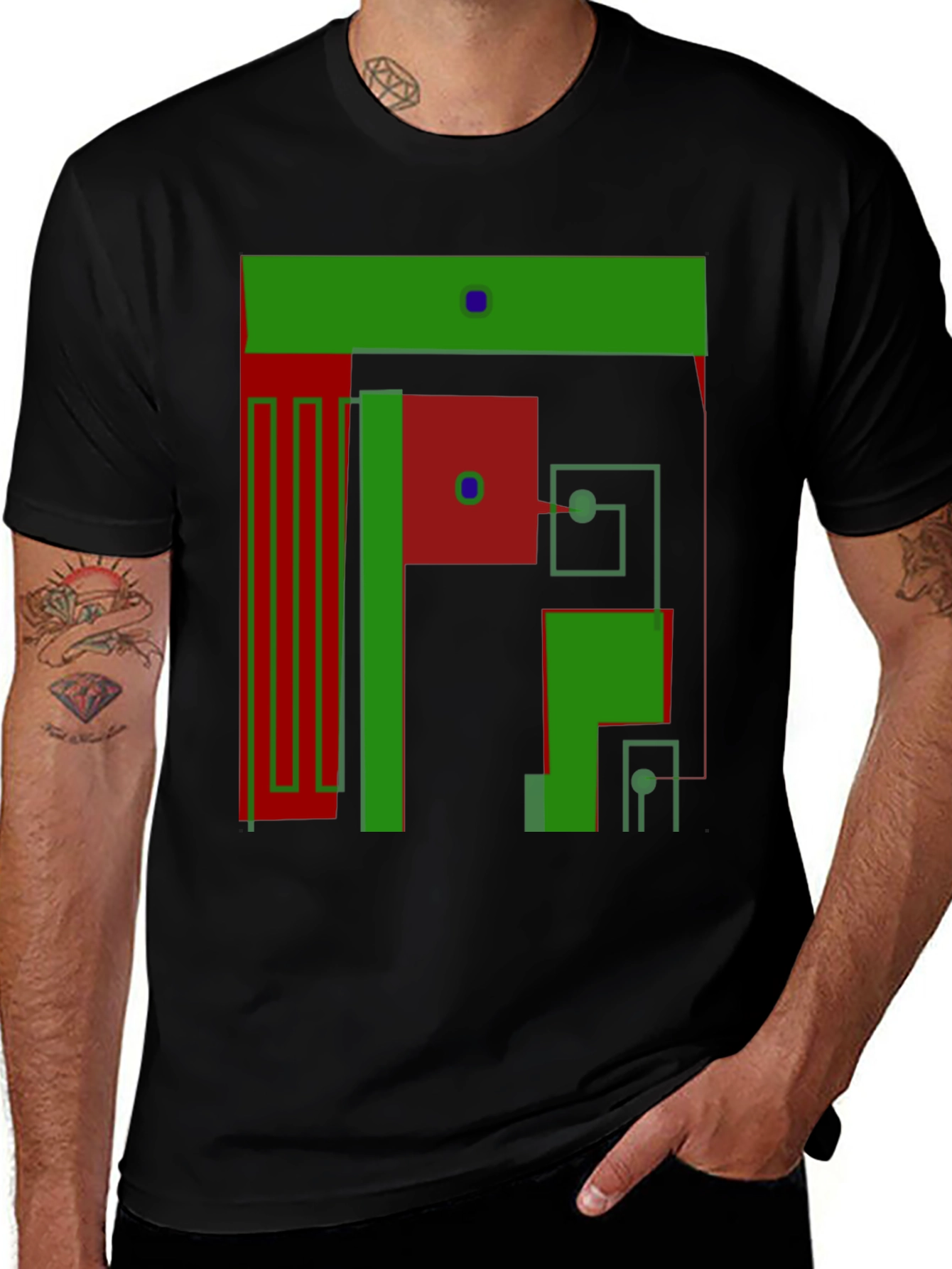 Variant 27 of Abstract Geometric Graphic T-Shirt - Modern Art Tee