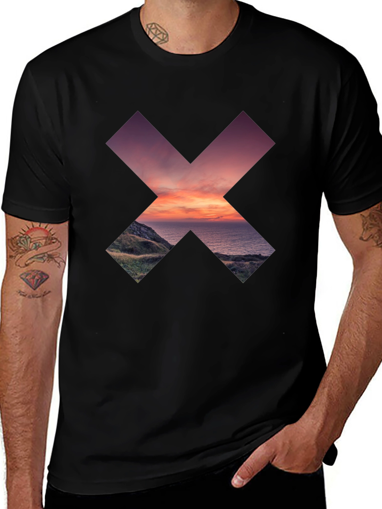 Variant 16 of Abstract Landscape Graphic Tee - Stylish Comfort
