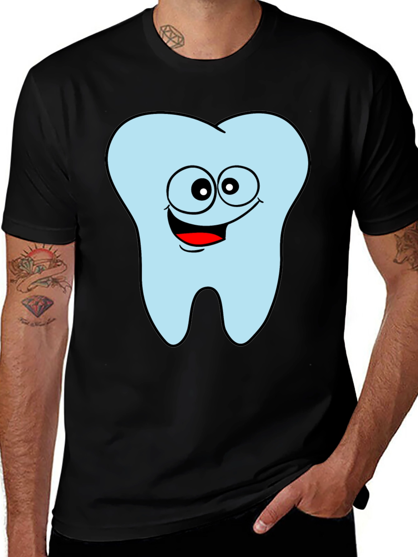 Variant 20 of Funny Tooth Graphic Black T-Shirt