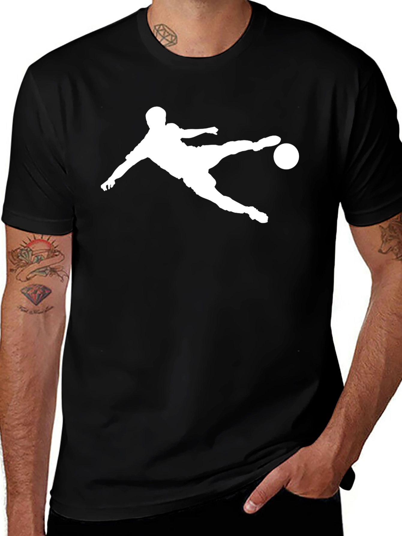 Variant 3 of Soccer Kick Graphic T-Shirt - Black