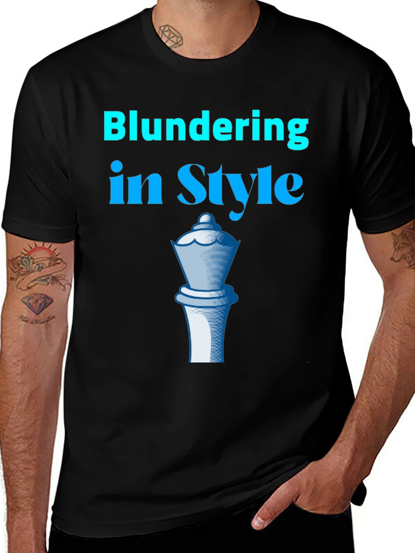 Variant 8 of Blundering in Style T-Shirt Chess Queen Tee