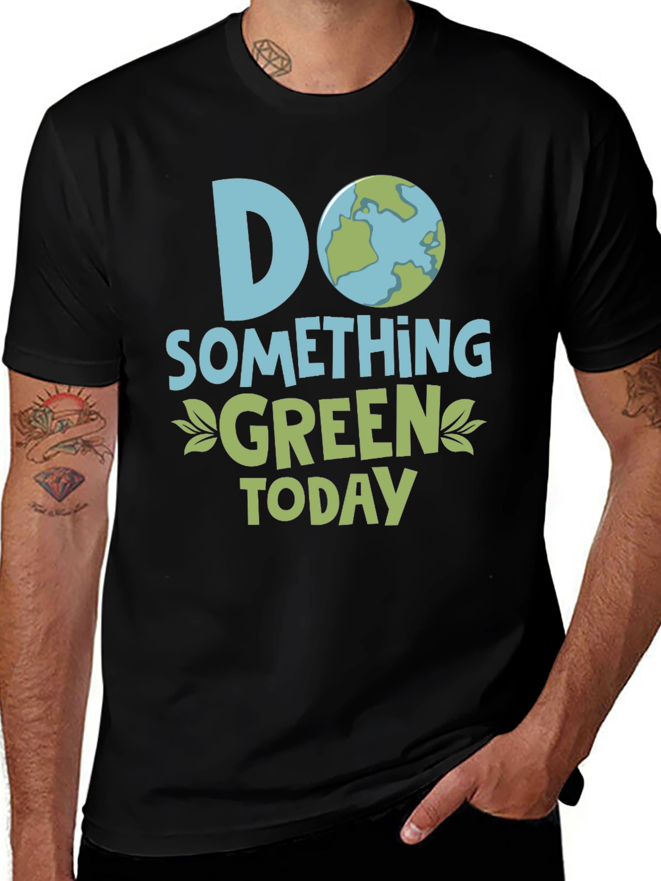 Variant 6 of Eco-Friendly 'Do Something Green' Graphic T-Shirt
